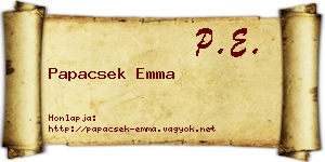 Papacsek Emma névjegykártya